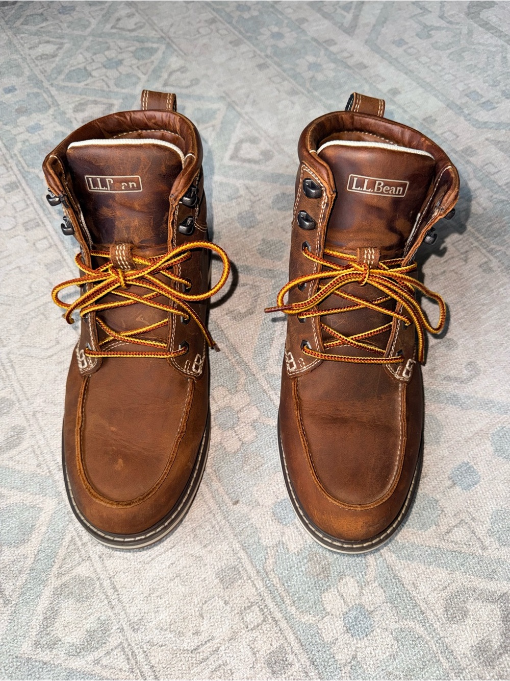 L.L. Bean Men’s Stonington Moc Toe Leather Boots Brown Size 9.5M